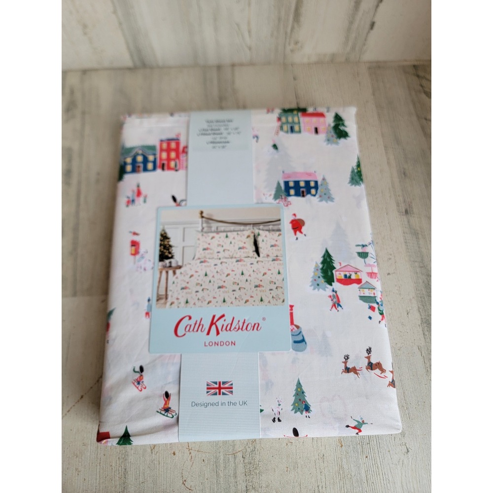 Cath Kidston London theme twin NEW bedsheet set Xmas home‎ decor santa